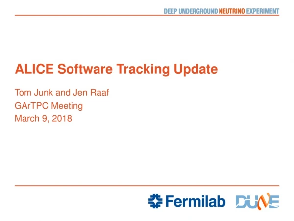 ALICE Software Tracking Update