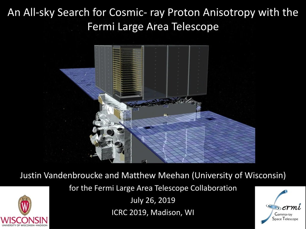 an all sky search for cosmic ray proton anisotropy with the fermi large area telescope