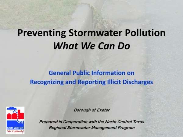 Preventing Stormwater Pollution What We Can Do