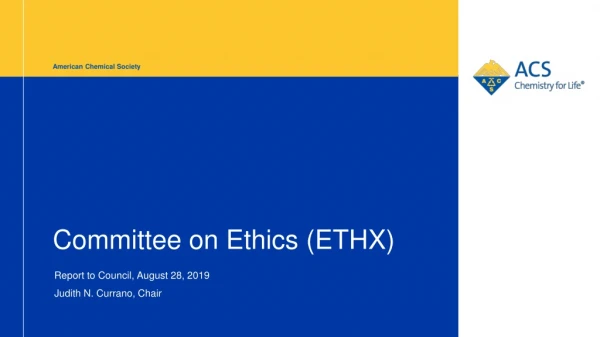 Committee on Ethics (ETHX)