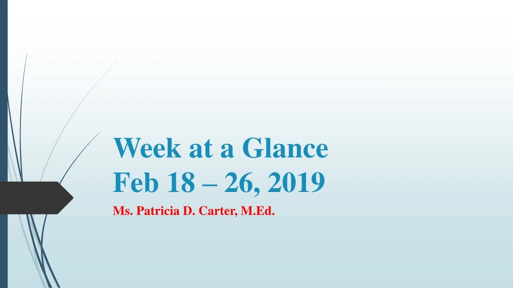 week at a glance feb 18 26 2019