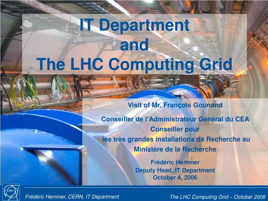 it department and the lhc computing grid