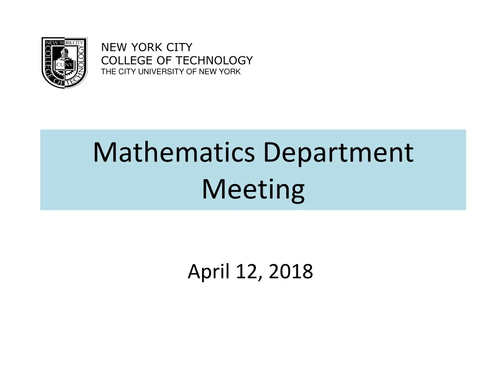 mathematics department meeting