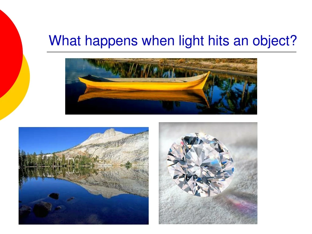 what happens when light hits an object