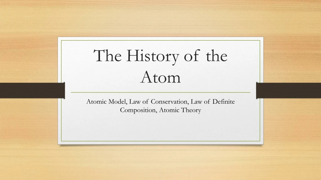 the history of the atom