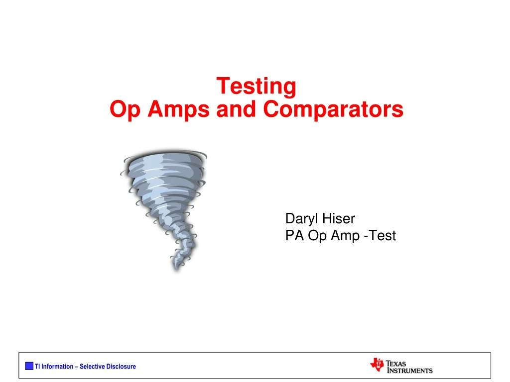 testing op amps and comparators