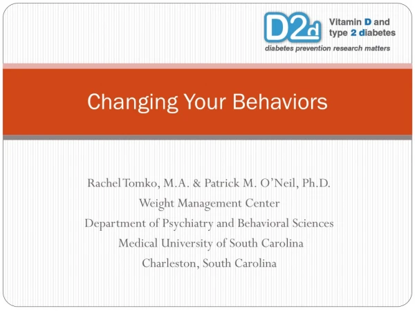 Changing Your Behaviors