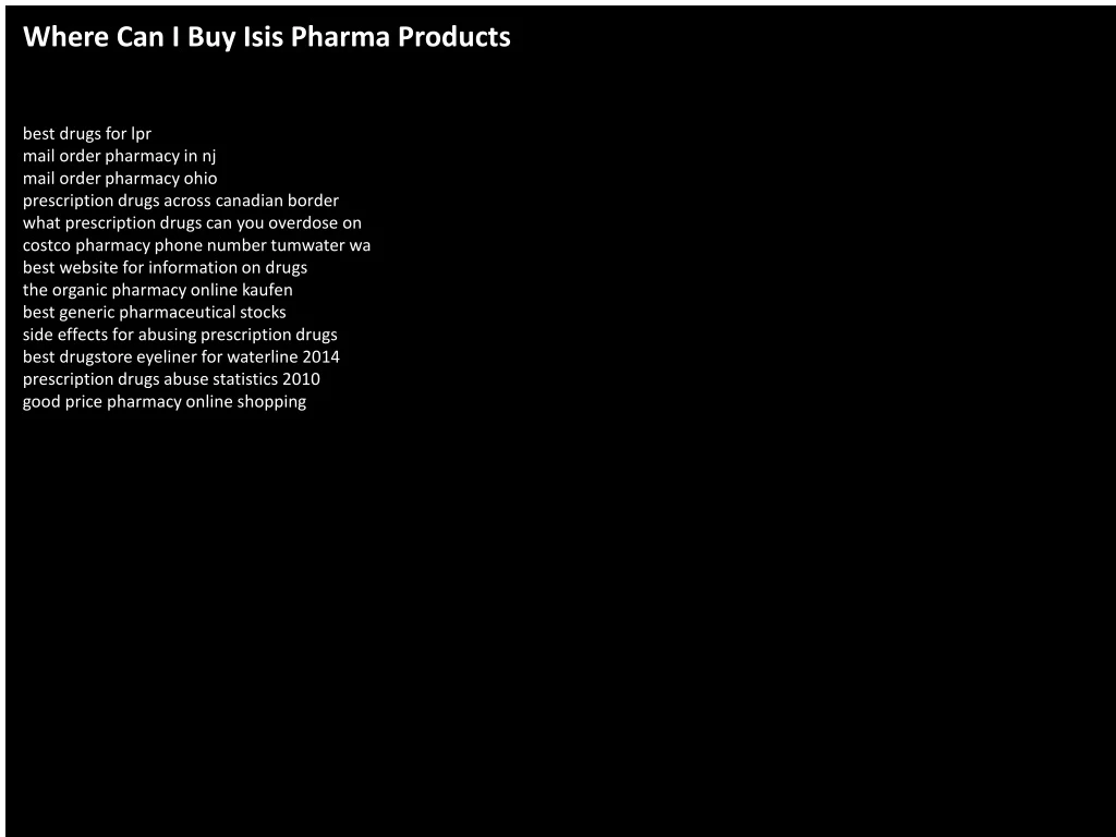 where can i buy isis pharma products