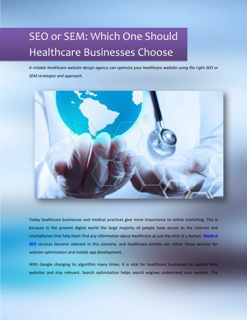 seo or sem which one should healthcare businesses