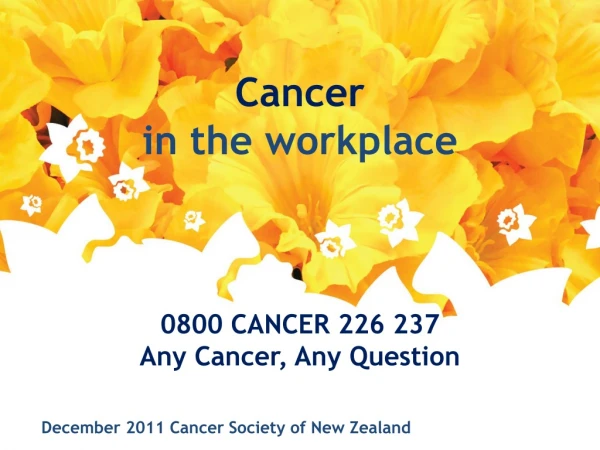 December 2011 Cancer Society of New Zealand