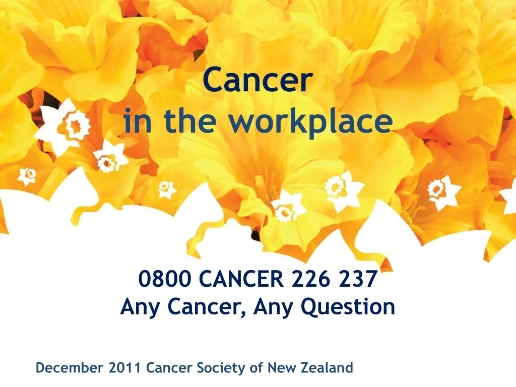 cancer in the workplace 0800 cancer