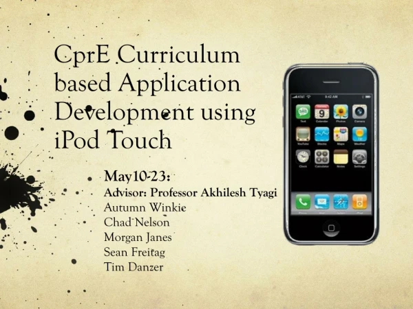 CprE Curriculum based Application Development using iPod Touch