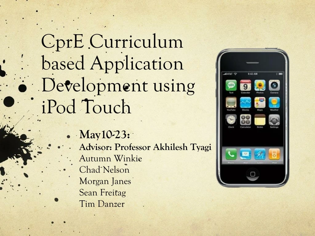 cpre curriculum based application development using ipod touch