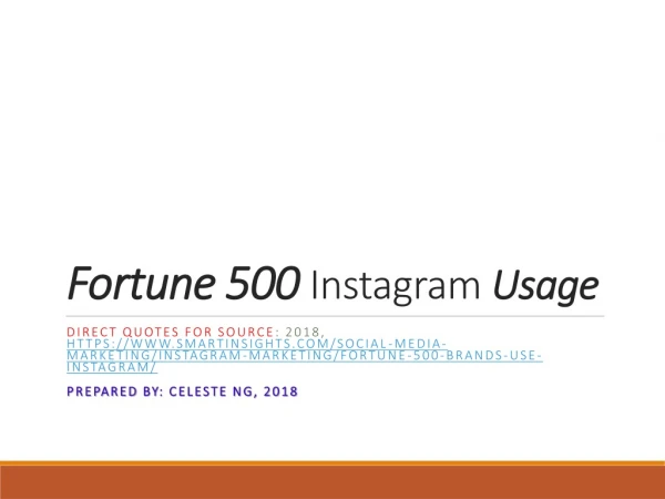 Fortune 500 Instagram Usage