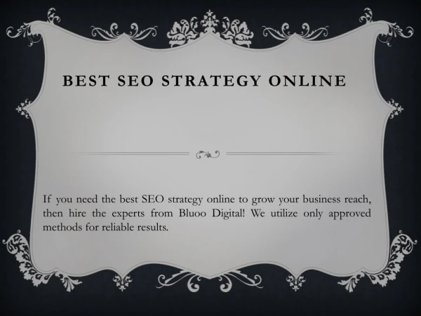 Best SEO Strategy Online