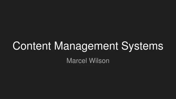 Content Management Systems