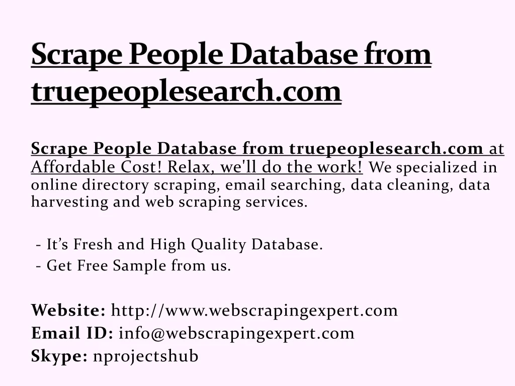 scrape people database from truepeoplesearch com