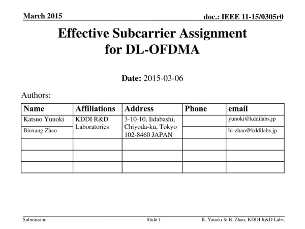Effective Subcarrier Assignment for DL-OFDMA