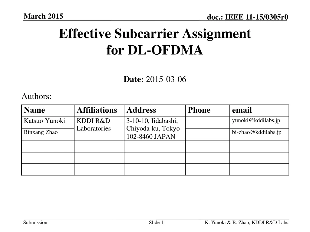 effective subcarrier assignment for dl ofdma