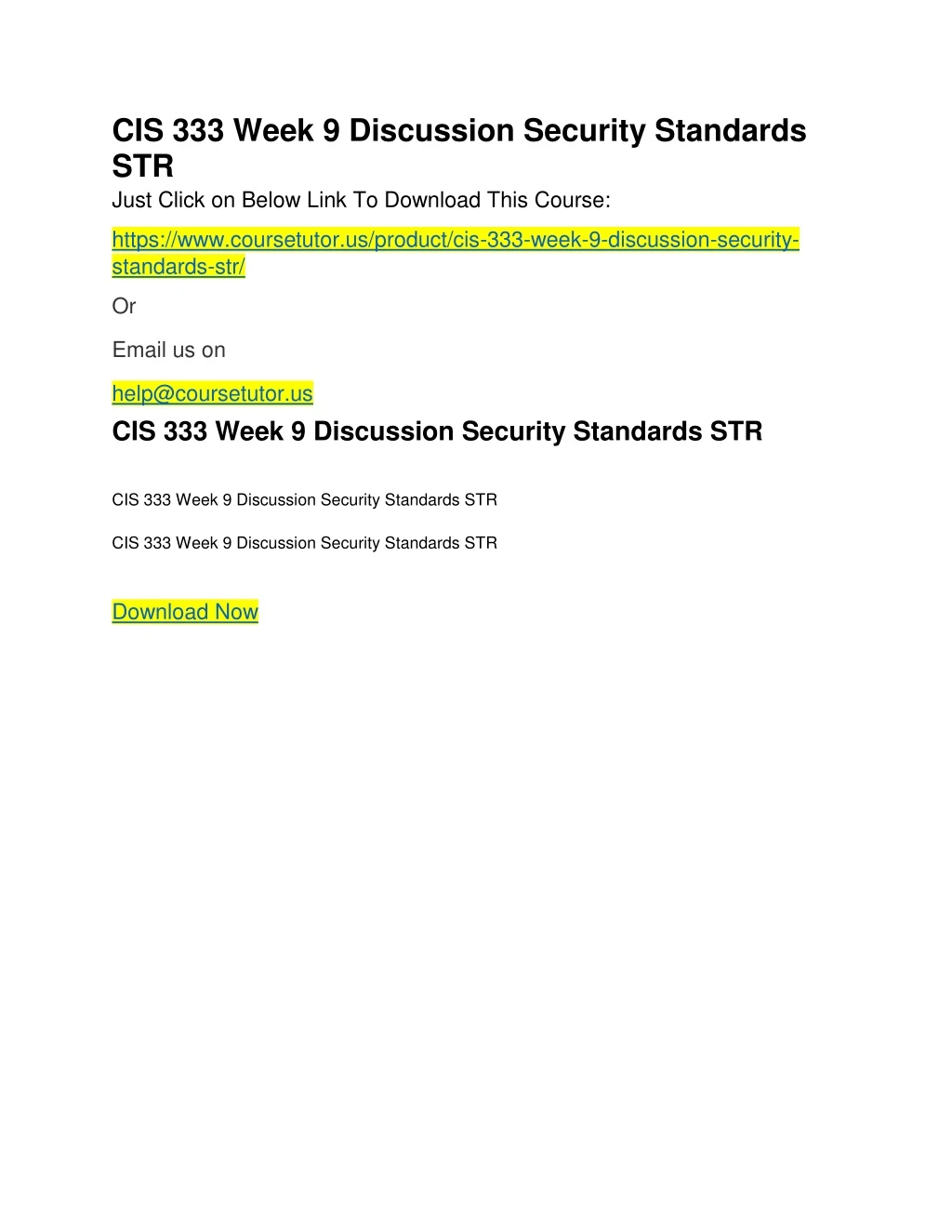 cis 333 week 9 discussion security standards