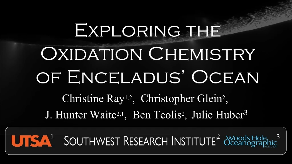 exploring the oxidation chemistry of enceladus ocean