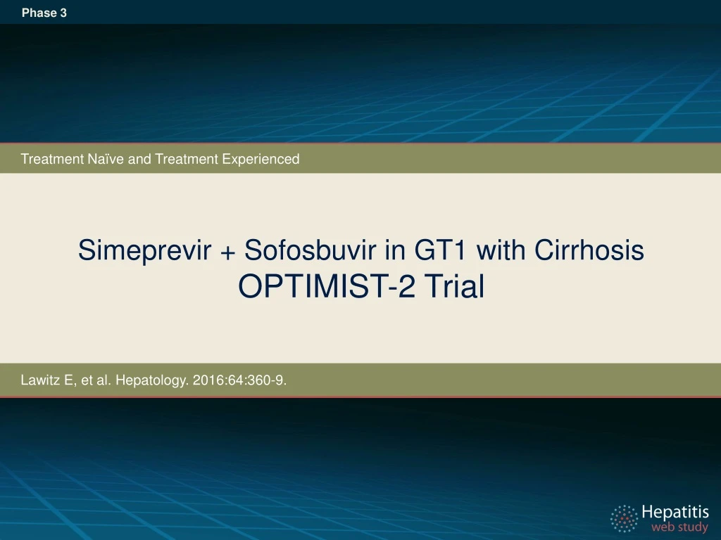 simeprevir sofosbuvir in gt1 with cirrhosis optimist 2 trial