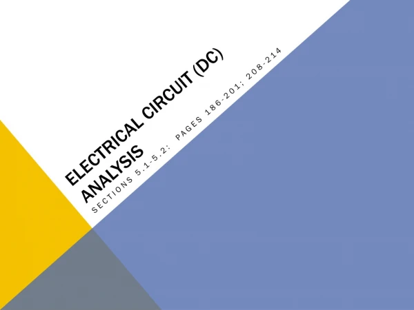 Electrical Circuit (DC) analysis