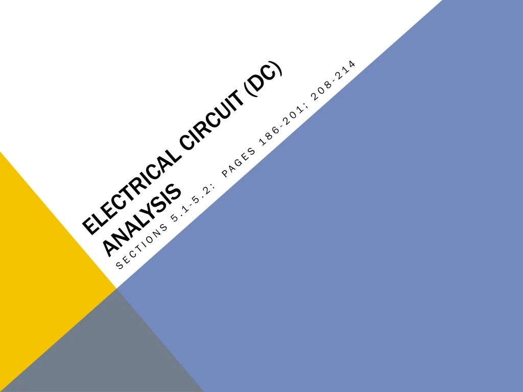 electrical circuit dc analysis