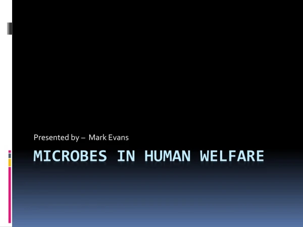 Microbes in human welfare