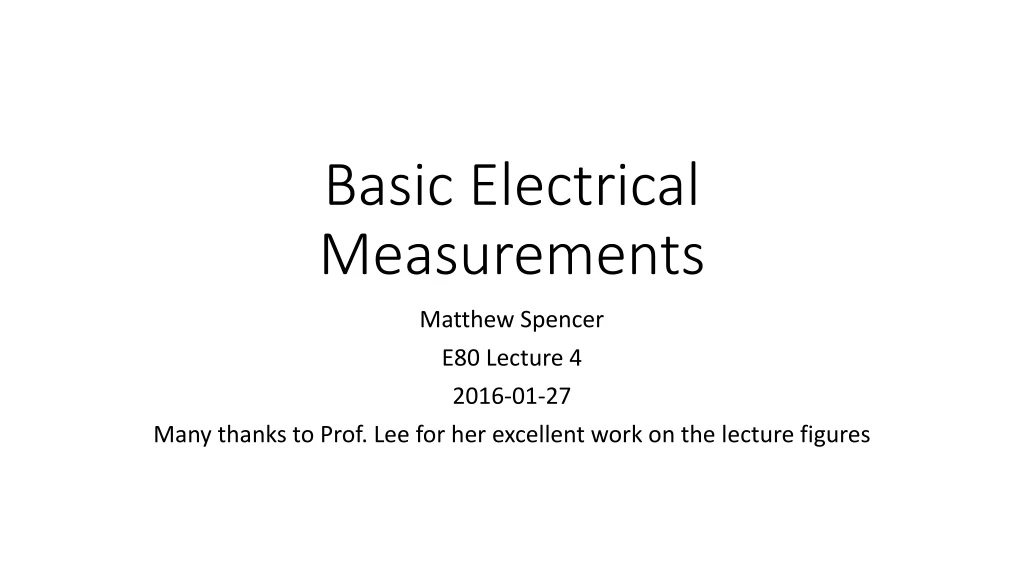 basic electrical measurements