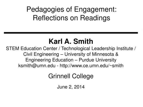 Pedagogies of Engagement: Reflections on Readings