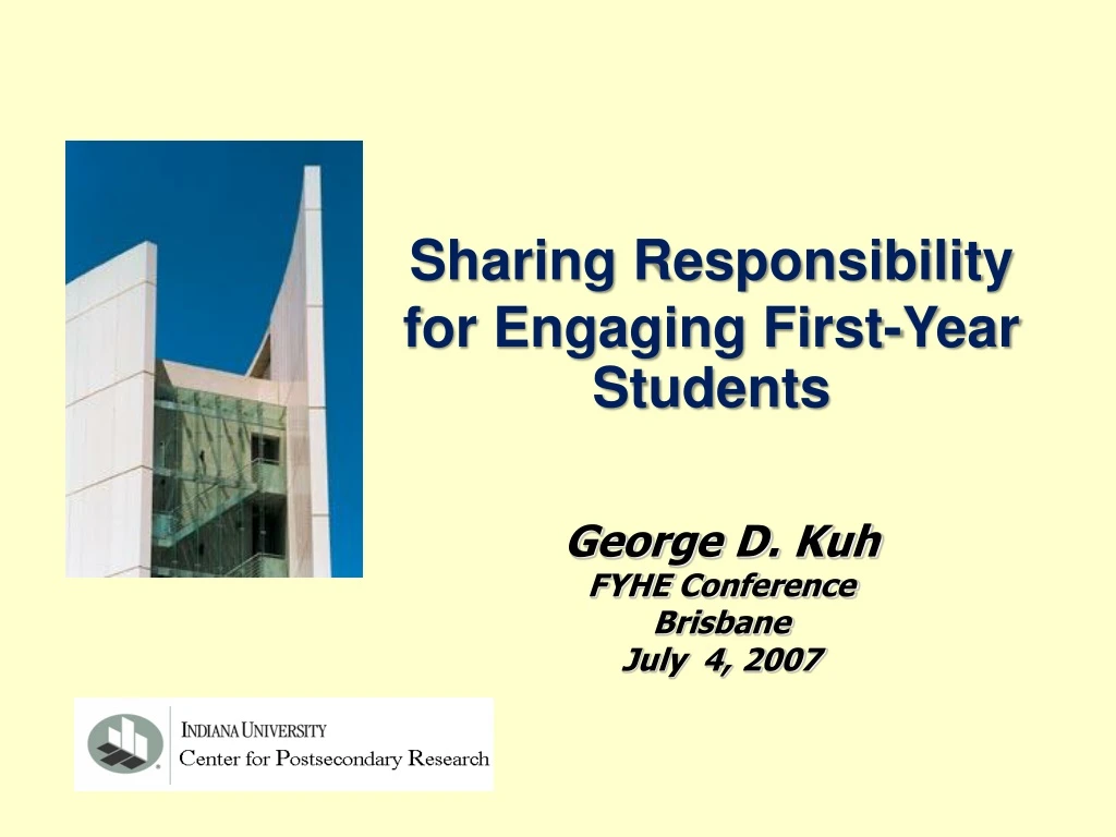 sharing responsibility for engaging first year