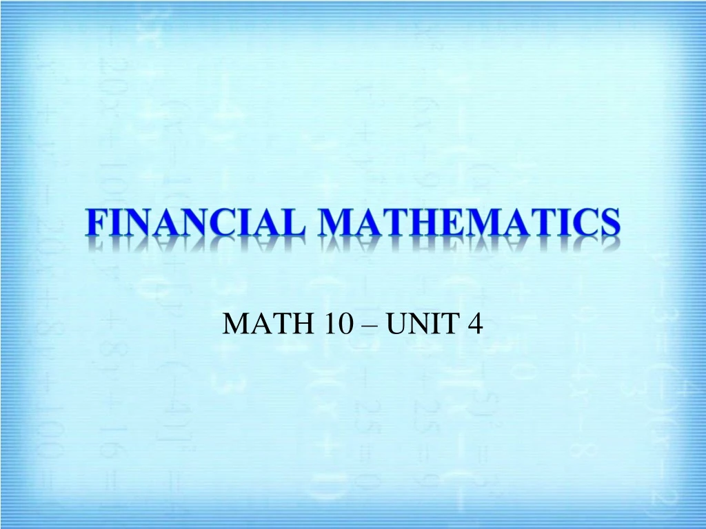 financial mathematics