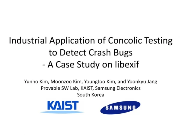 Industrial Application of Concolic Testing to Detect Crash Bugs - A Case Study on libexif