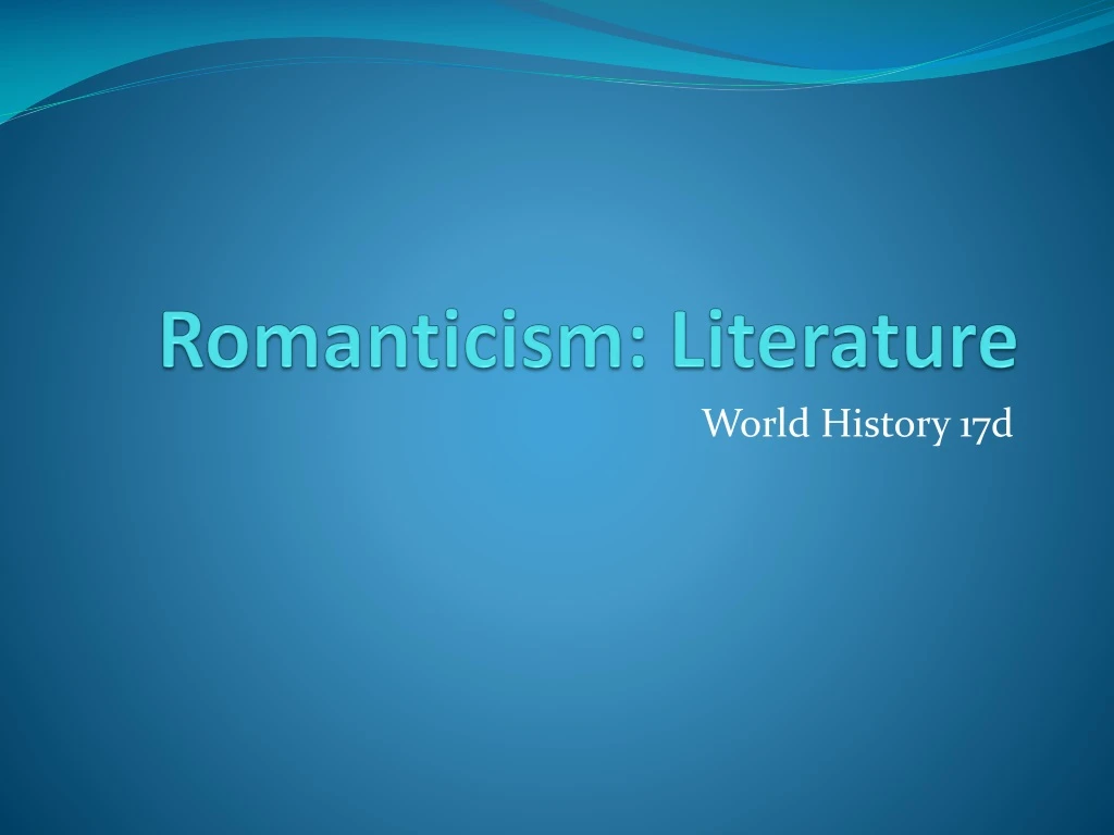 romanticism literature