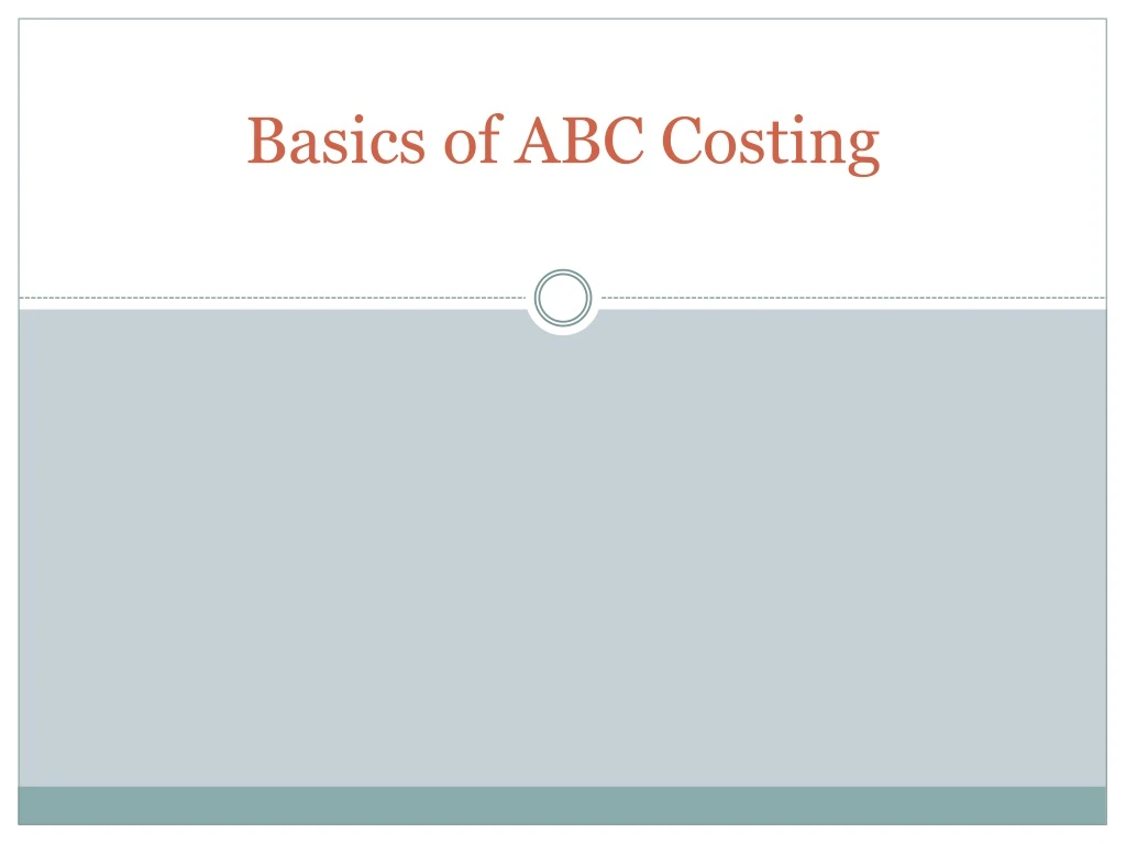 basics of abc costing