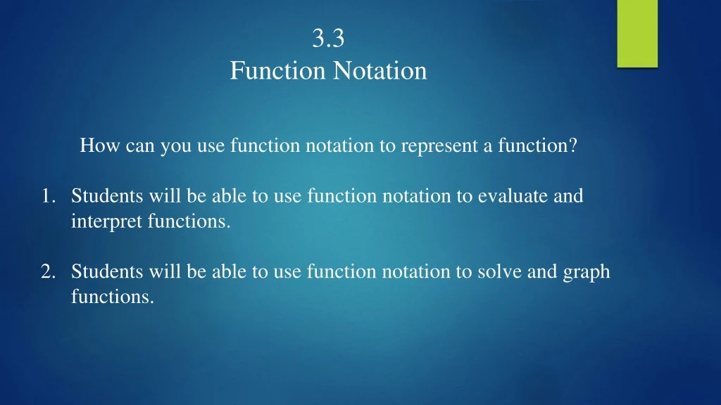 3 3 function notation