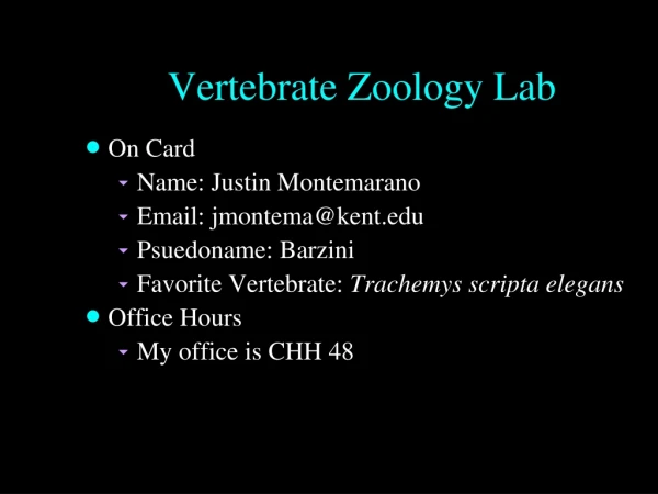 Vertebrate Zoology Lab