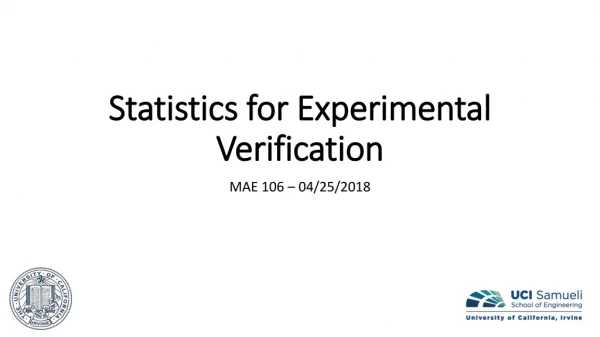 Statistics for Experimental Verification