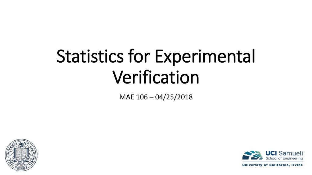 statistics for experimental verification