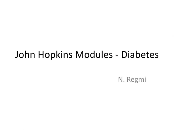John Hopkins Modules - Diabetes