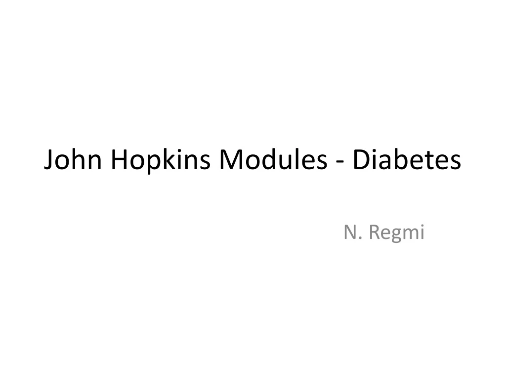 john hopkins modules diabetes