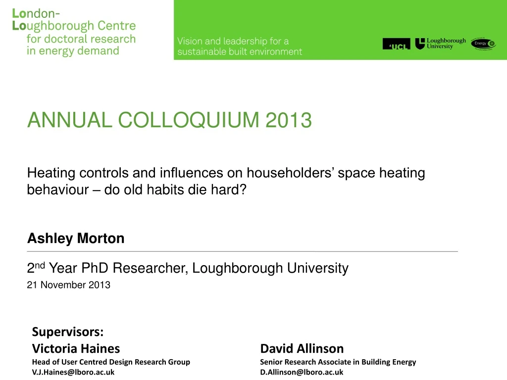 annual colloquium 2013