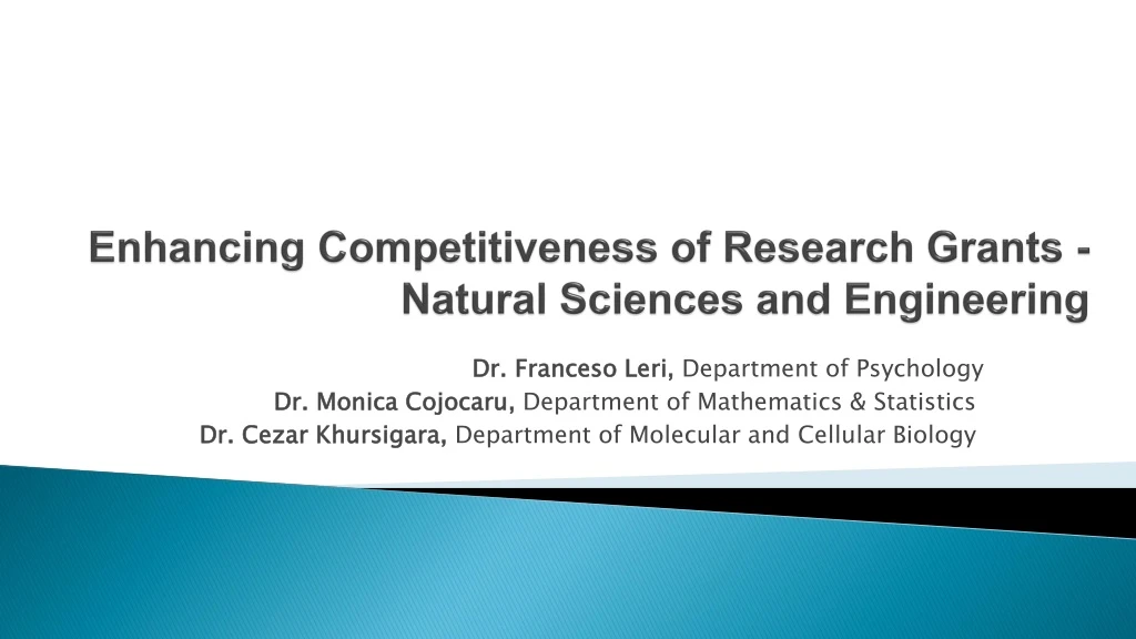 enhancing competitiveness of research grants natural sciences and engineering