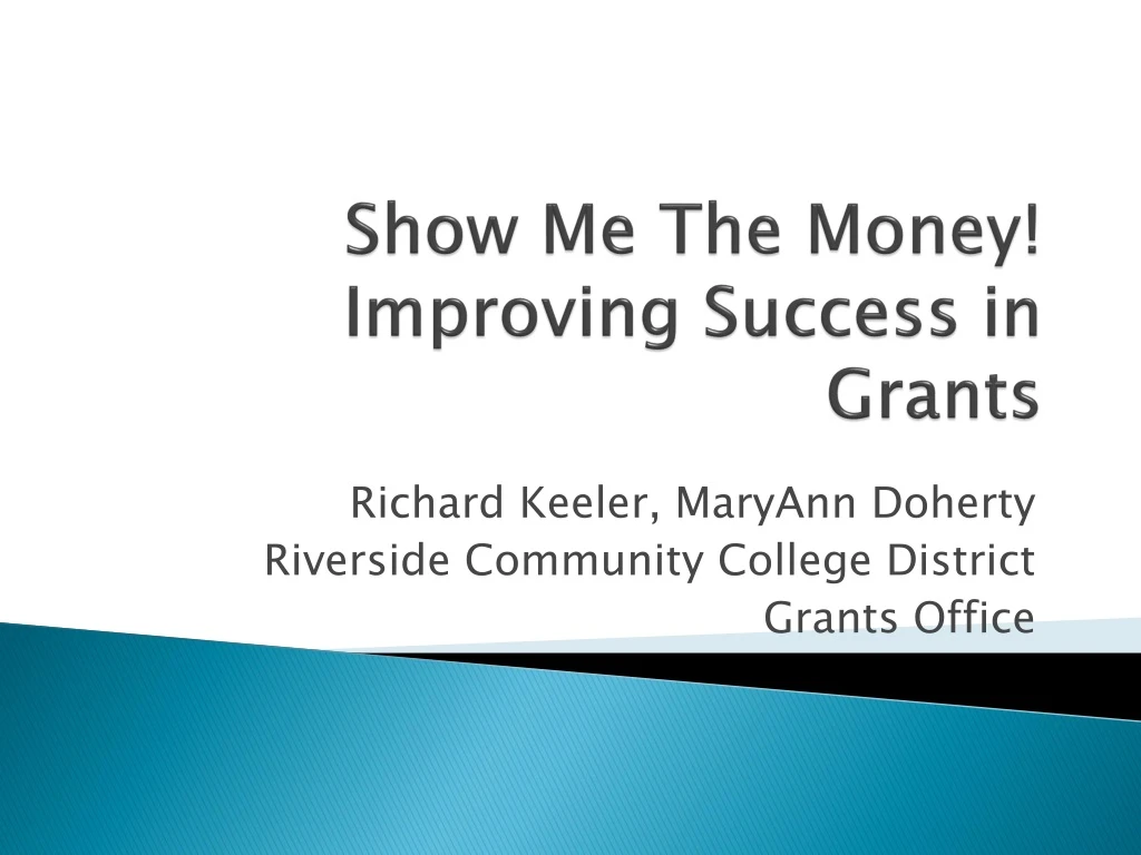 show me the money improving success in grants