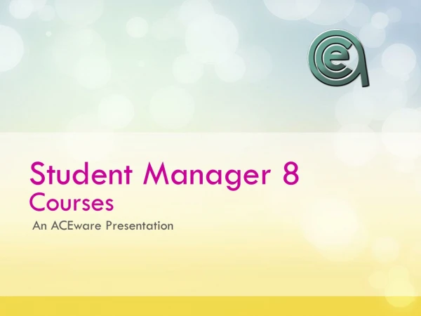 Student Manager 8 Courses