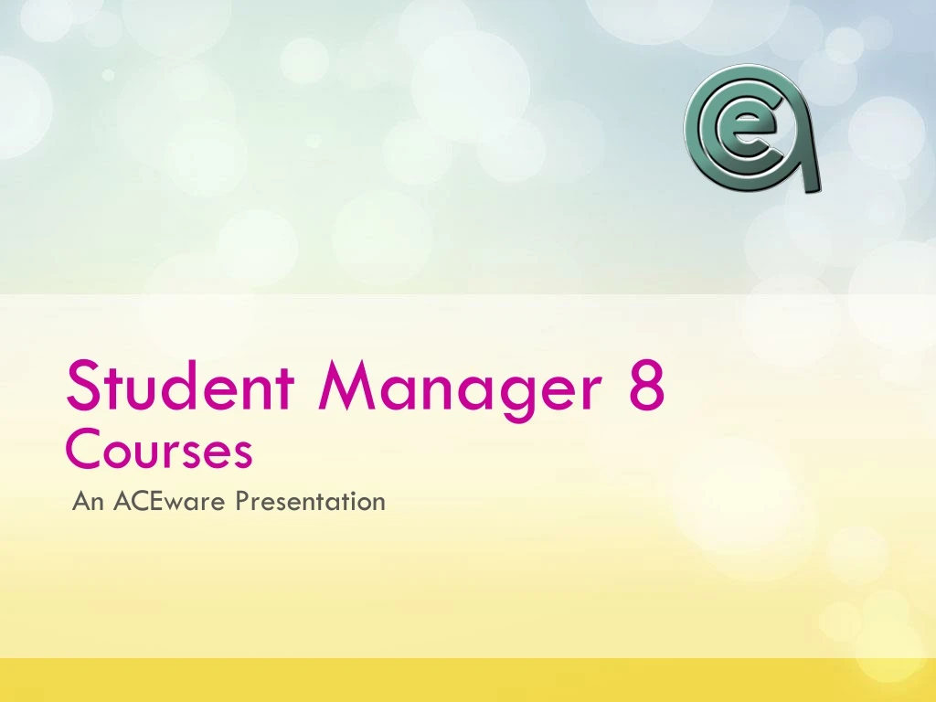 student manager 8 courses