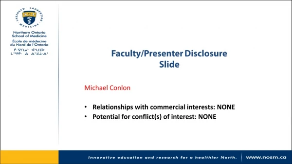 Faculty/Presenter Disclosure Slide