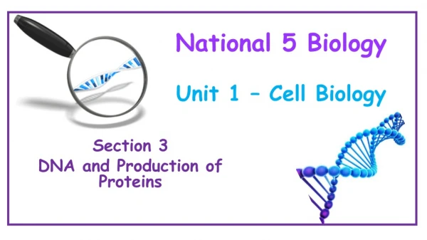 National 5 Biology Unit 1 – Cell Biology