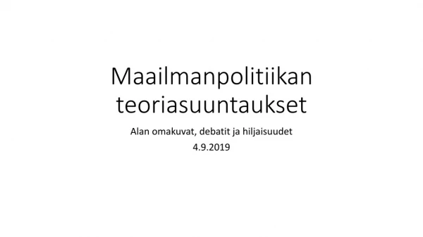 Maailmanpolitiikan teoriasuuntaukset